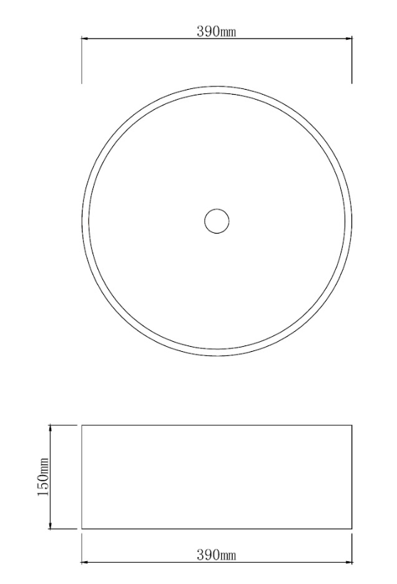 Infinity Matte Grey Concrete Round Above Counter Basin 390*390*150mm