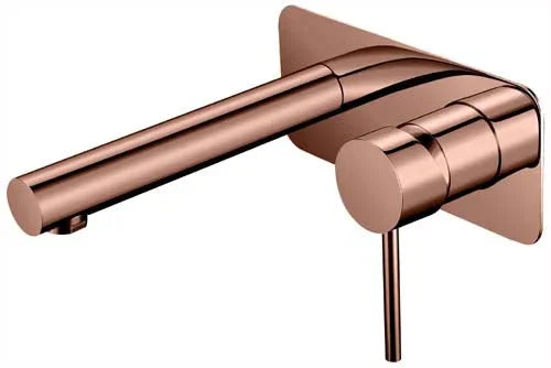 Modern rose gold wall-mounted bathroom tapware by Secasa Home, minimalist design.