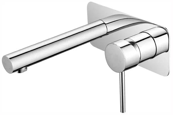 Modern chrome wall-mounted bathroom tapware with minimalist design from Secasa Home