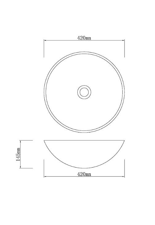 Infinity Black Tempered Glass Round Above Counter Art Basin 420*420*145mm