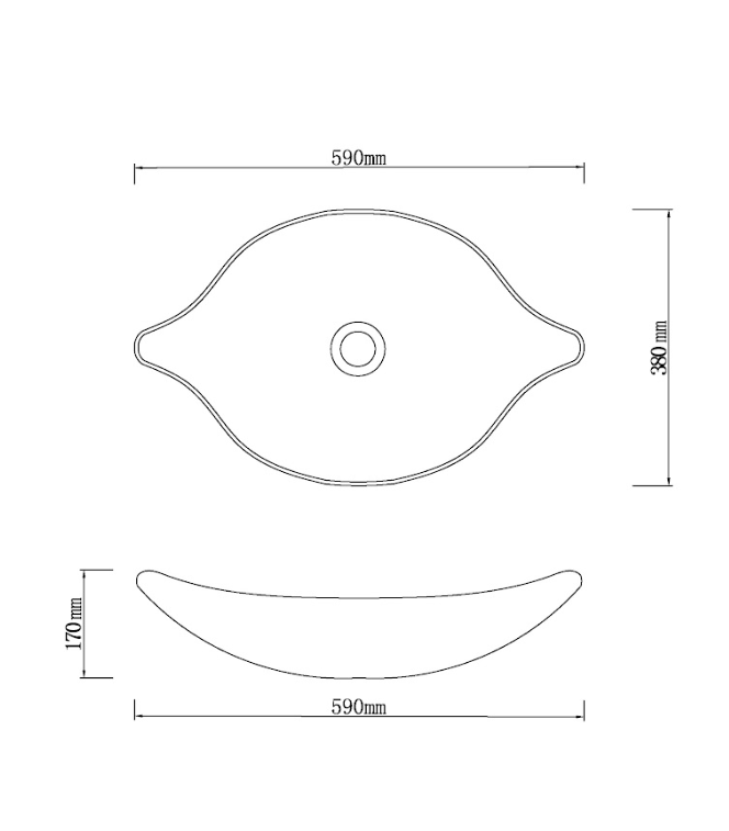 Infinity Tempered Glass Leaf Specical Shape Above Counter Art Basin 590*370*140mm