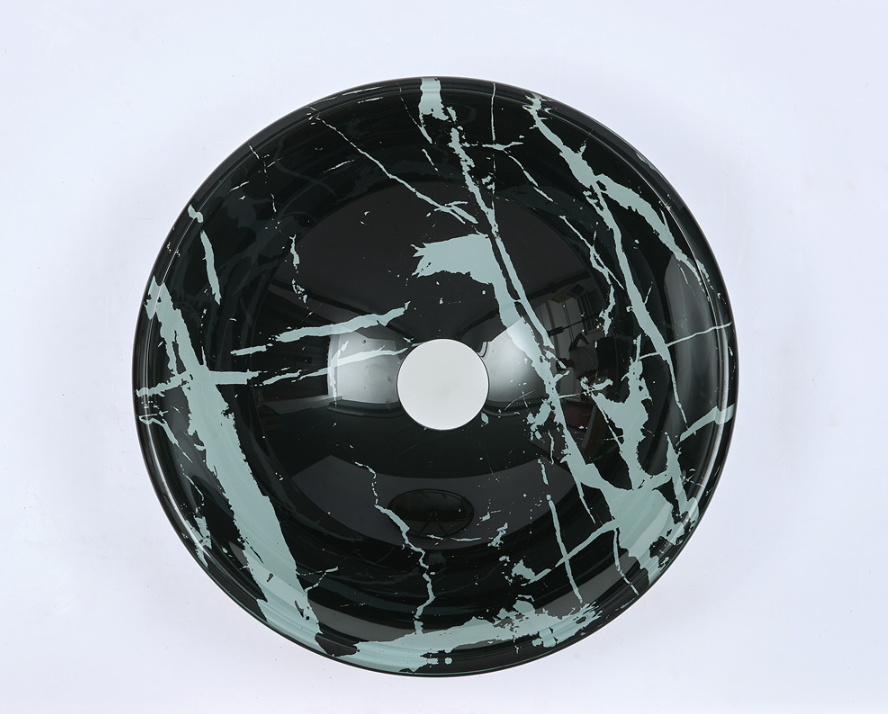 Infinity Double Layer Tempered Glass Round Above Counter Art Basin 420*420*145mm