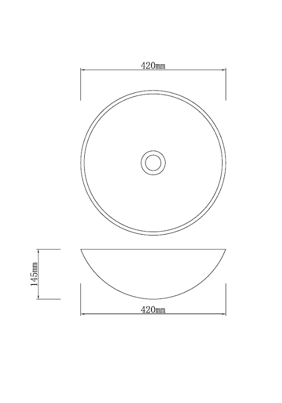 Infinity Dark Grey Double Layer Tempered Glass Round Above Counter Art Basin 420*420*145mm
