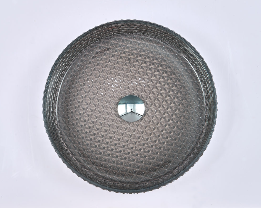 Infinity Silver Tempered Glass Round Above Counter Art Basin 395*395*125mm