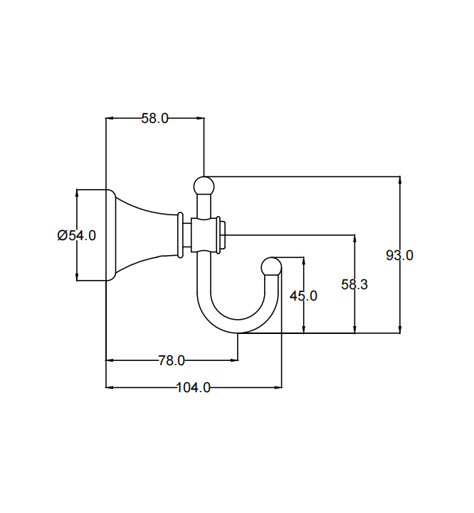 IKON CLASICO Robe Hook | Chrome, Brushed Nickel, Matte Black, Brushed Gold