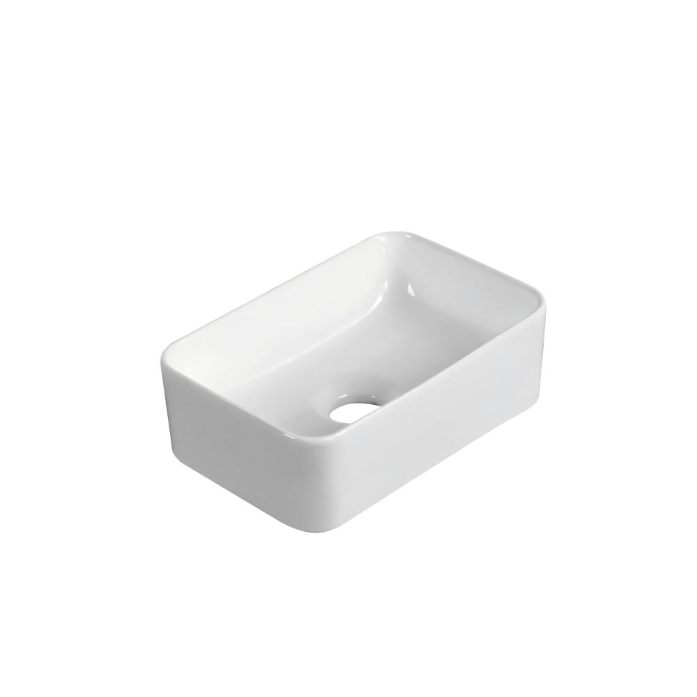 Infinity Rectangle Gloss White Ceramic Above Counter Basin 300*200*100mm