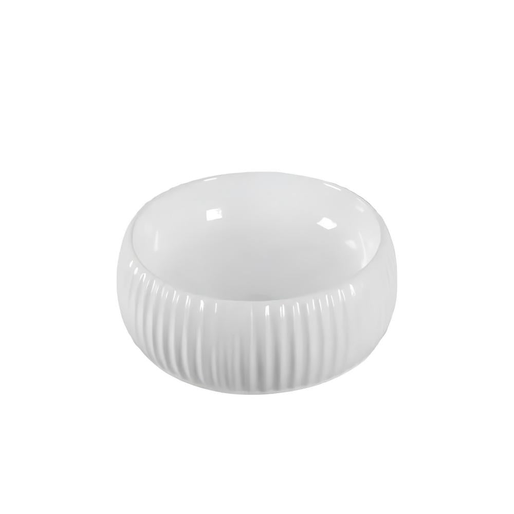 Infinity Round Gloss White/Matt White Ceramic Above Counter Basin 420*420*135mm