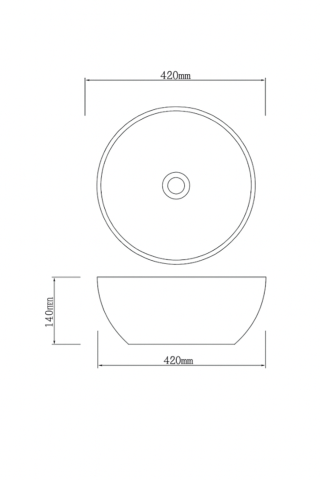 Infinity Black Marble Nature Stone Round Above Counter Art Basin 420*420*140mm