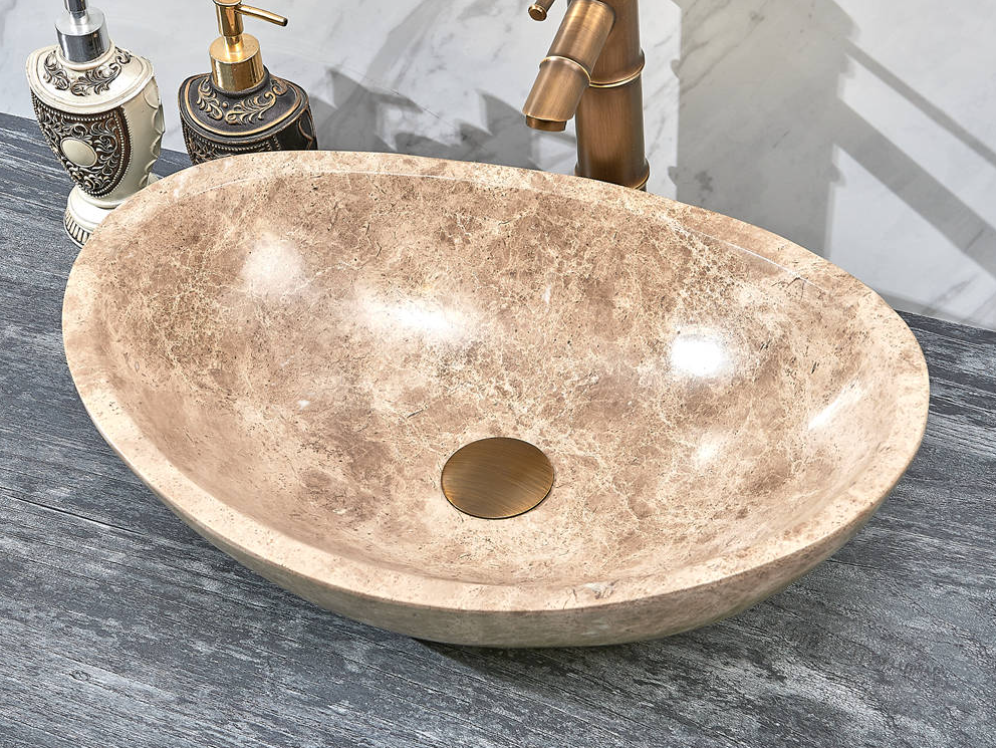 Infinity Nature Marble Sandy Stone Oval Above Counter Art Basin 500*350*150mm
