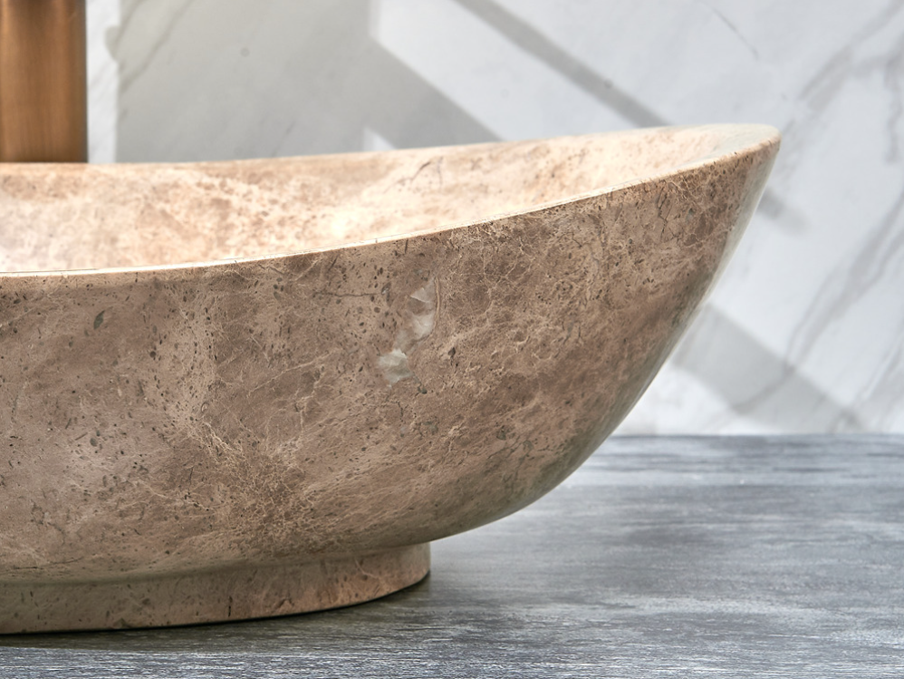 Infinity Nature Marble Sandy Stone Oval Above Counter Art Basin 500*350*150mm
