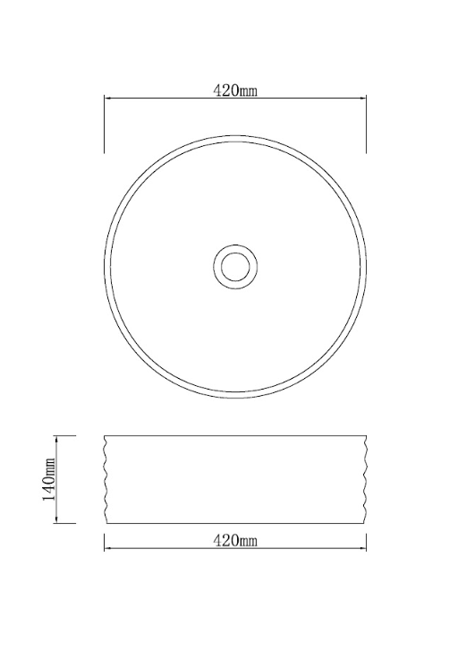 Infinity Nature Creamy Marble Stone Round Above Counter Art Basin 420*420*140mm