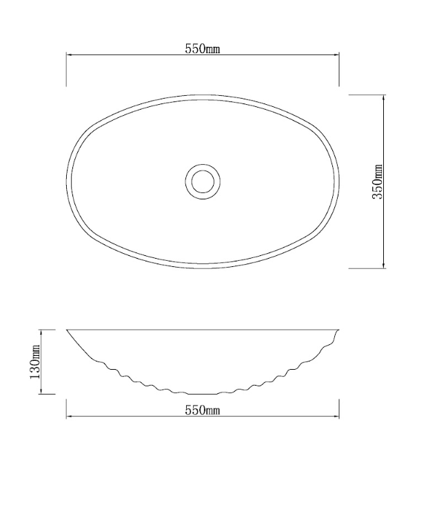 Infinity Grey Marble Nature Stone Oval Above Counter Art Basin 550*350*130mm