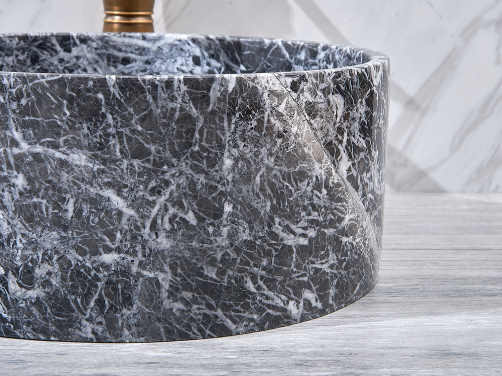 Infinity Marble Nature Stone Round Above Counter Art Basin 370*370*150mm