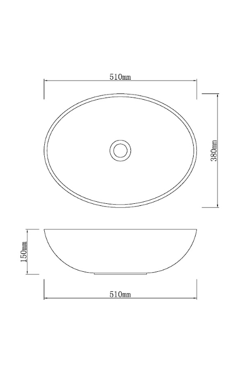 Infinity Marble Nature Stone Oval Above Counter Art Basin 510*380*150mm