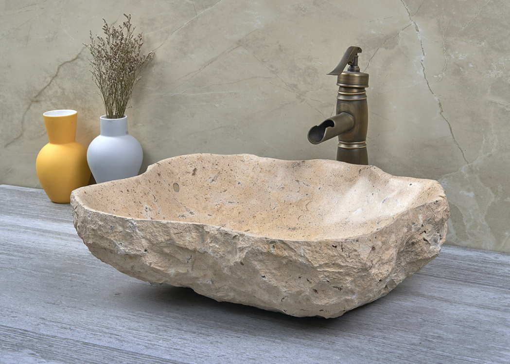 Infinity Marble Nature Stone Special Shape Above Counter Art Basin 500*380*150mm