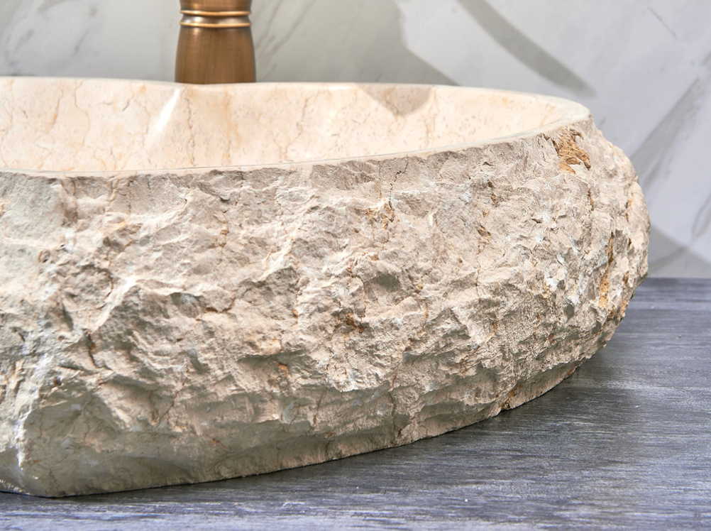 Infinity Marble Nature Stone Heart Shape Specical Shape Above Counter Art Basin 440*460*140mm