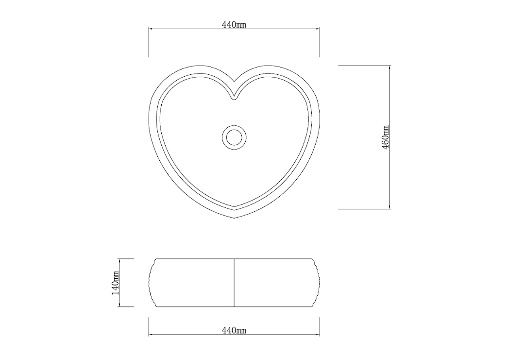 Infinity Marble Nature Stone Heart Shape Specical Shape Above Counter Art Basin 440*460*140mm