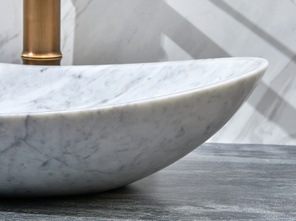 Infinity Marble Nature Stone Special Shape Above Counter Art Basin 480*330*120mm