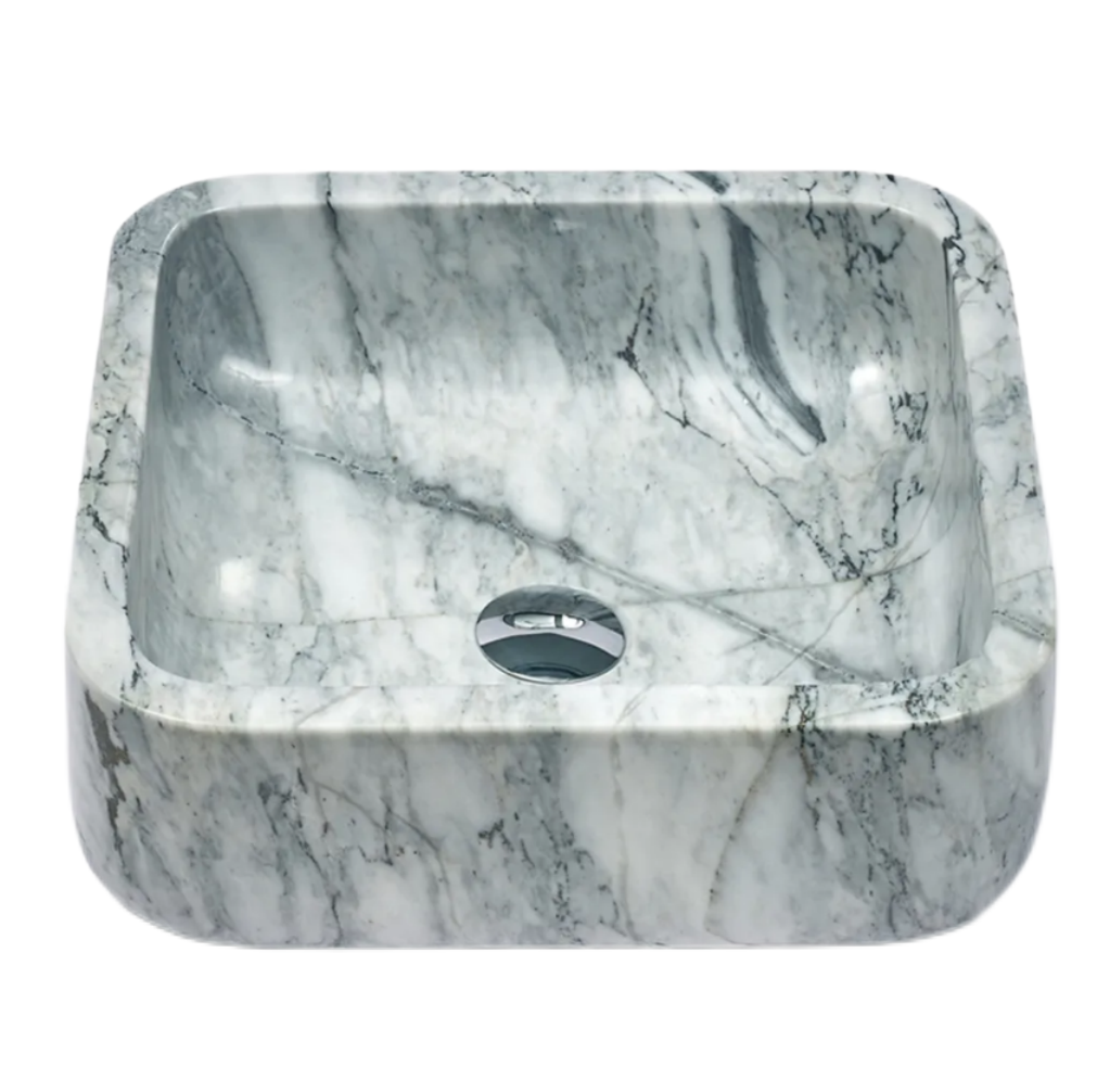 Infinity Marble Nature Stone Square Above Counter Art Basin 400*400*140mm