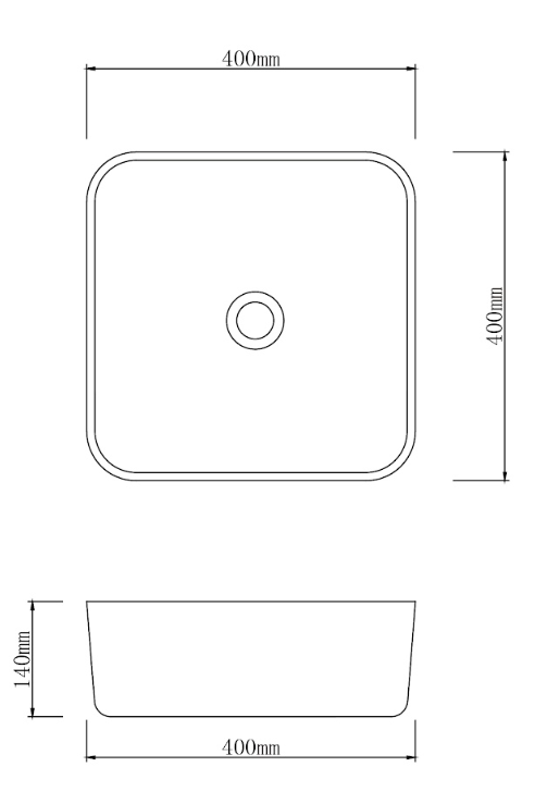 Infinity Marble Nature Stone Square Above Counter Art Basin 400*400*140mm