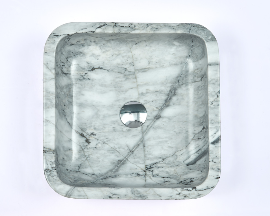 Infinity Marble Nature Stone Square Above Counter Art Basin 400*400*140mm
