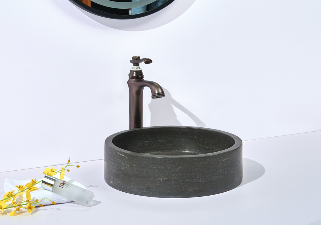 Infinity Marble Nature Stone Round Above Counter Art Basin 400*400*120mm