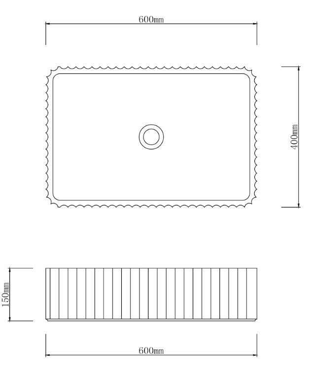 Infinity Matte White Marble Nature Stone Rectangle Above Counter Art Basin 600*400*150mm