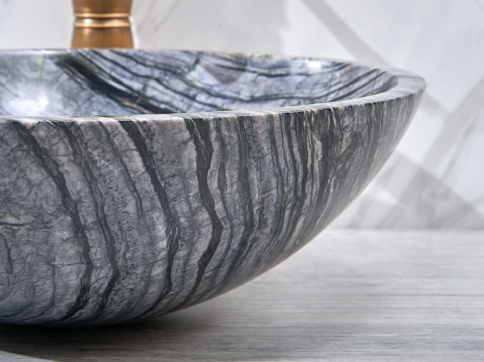 Infinity Marble Nature Stone Round Above Counter Art Basin 420*420*140mm