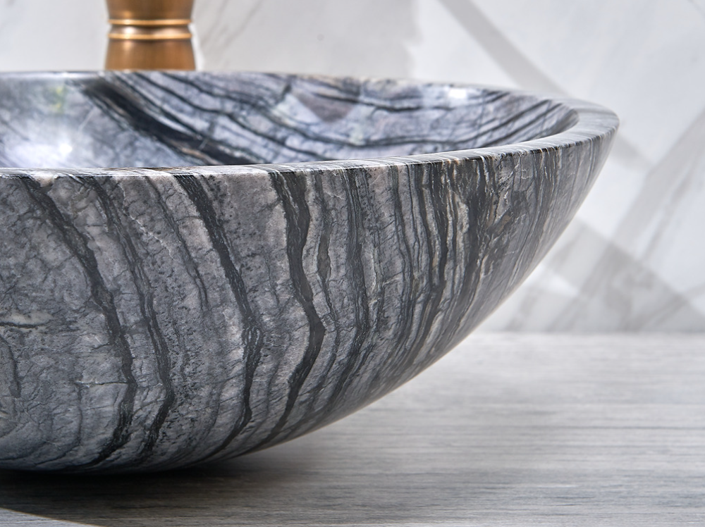 Infinity Marble Nature Stone Round Above Counter Art Basin 420*420*140mm