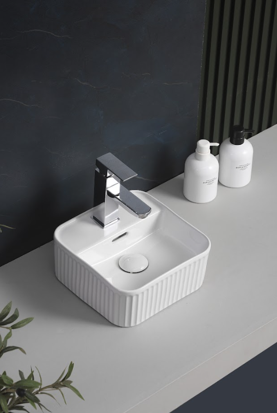 Infinity Square Gloss White Ceramic Above Counter Basin 275*275*120mm
