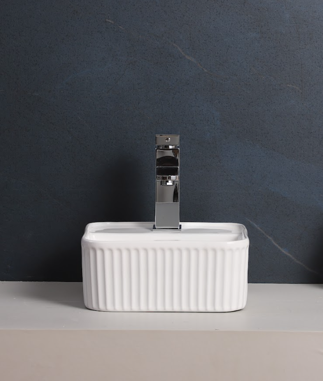 Infinity Square Gloss White Ceramic Above Counter Basin 275*275*120mm