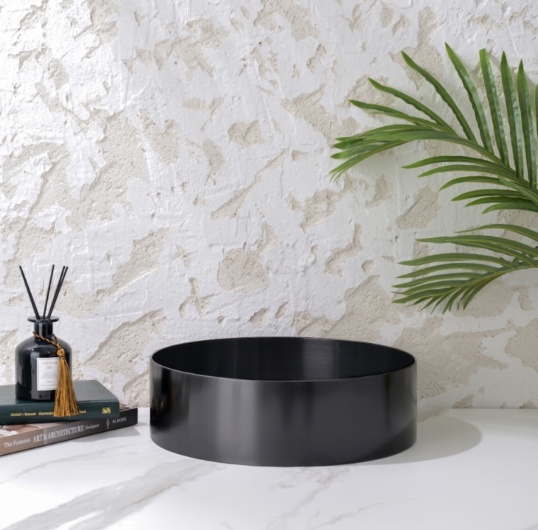 Infinity Gun Metal Handmade Stainless Steel Round Above Counter Basin 380*380*110mm