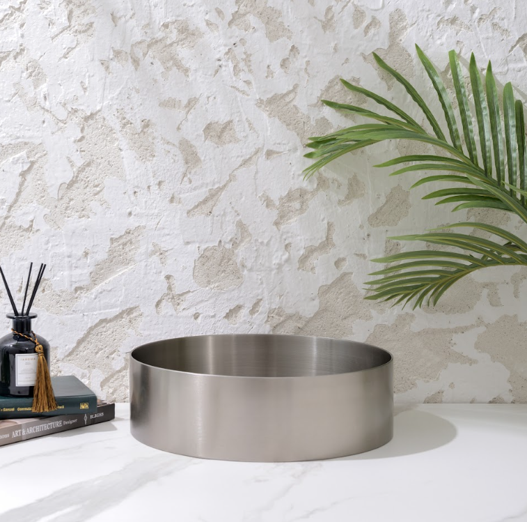Infinity Brushed Nickel Handmade Stainless Steel Round Above Counter Basin  380*380*110mm