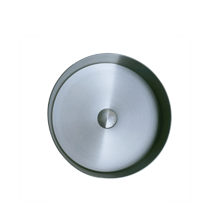 Infinity Brushed Nickel Handmade Stainless Steel Round Above Counter Basin  380*380*110mm