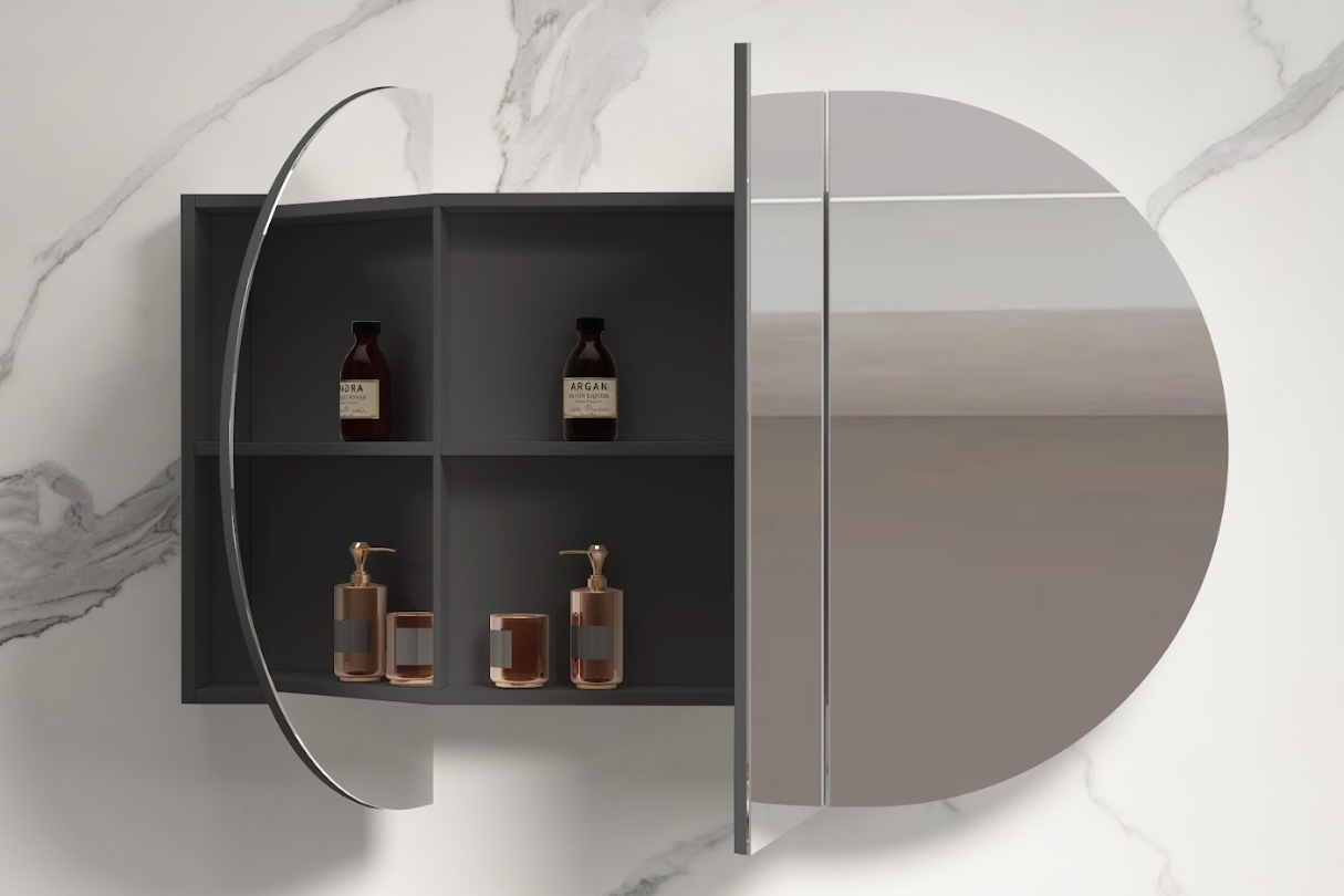 Infinity Rosy Oval Wall Hung Plywood Shaving Cabinet | 750 / 900 / 1200 / 1500mm