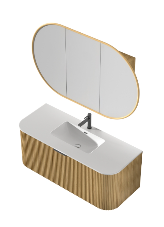Infinity Rosy Oval Wall Hung Plywood Shaving Cabinet | 750 / 900 / 1200 / 1500mm