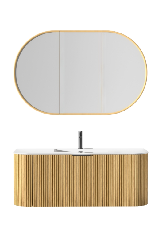 Infinity Rosy Oval Wall Hung Plywood Shaving Cabinet | 750 / 900 / 1200 / 1500mm