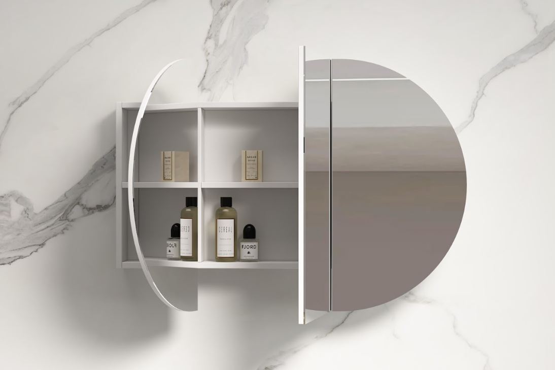 Infinity Rosy Oval Wall Hung Plywood Shaving Cabinet | 750 / 900 / 1200 / 1500mm