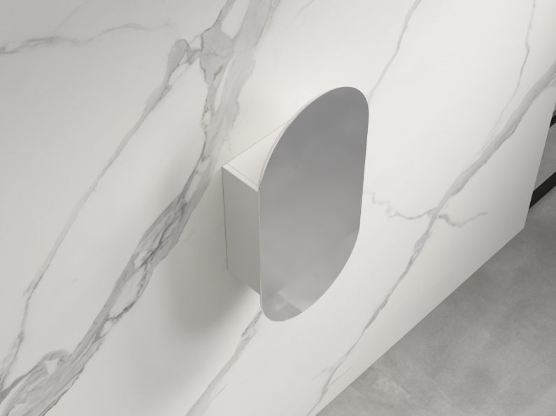 Infinity Metro Matt White Shaving Cabinet 450x900×116mm