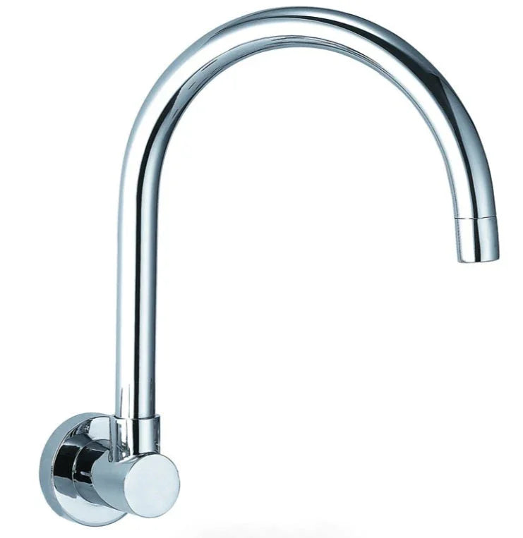 Modern chrome kitchen tapware with curved spout, Secasa Home sink accessory