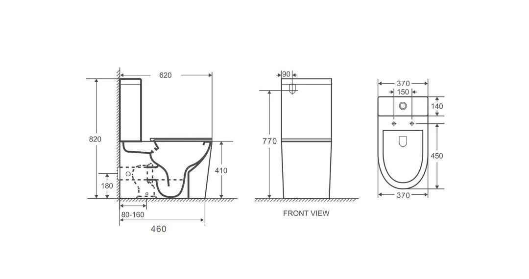 Mercio London Rimless Flush Back to Wall Gloss White Toilet Suite