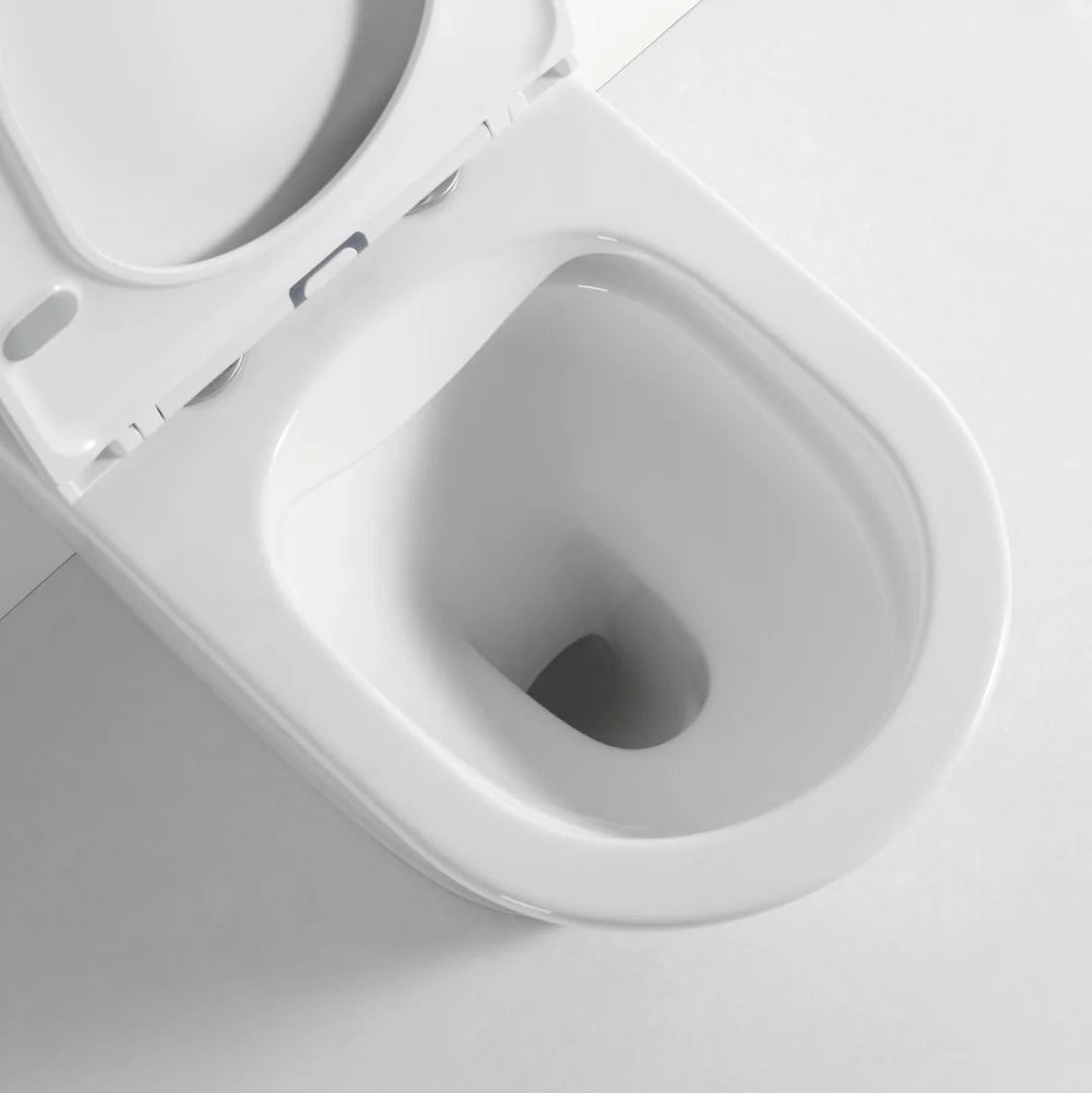 Mercio London Rimless Flush Back to Wall Gloss White Toilet Suite