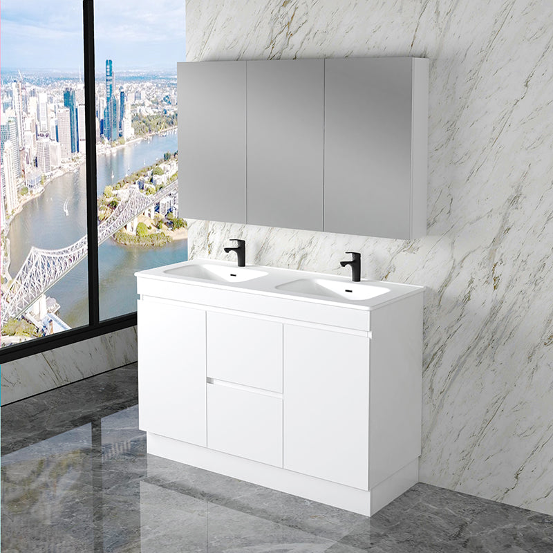 ABS Less Freestanding Vanity – Gloss White With Kickboard | 600–1500mm