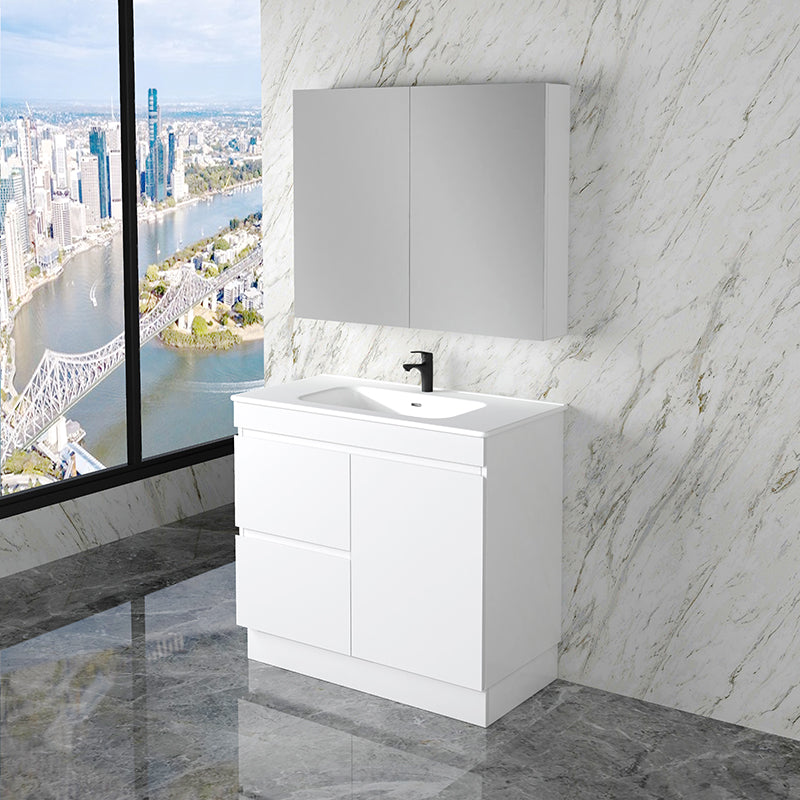 ABS Less Freestanding Vanity – Gloss White With Kickboard | 600–1500mm