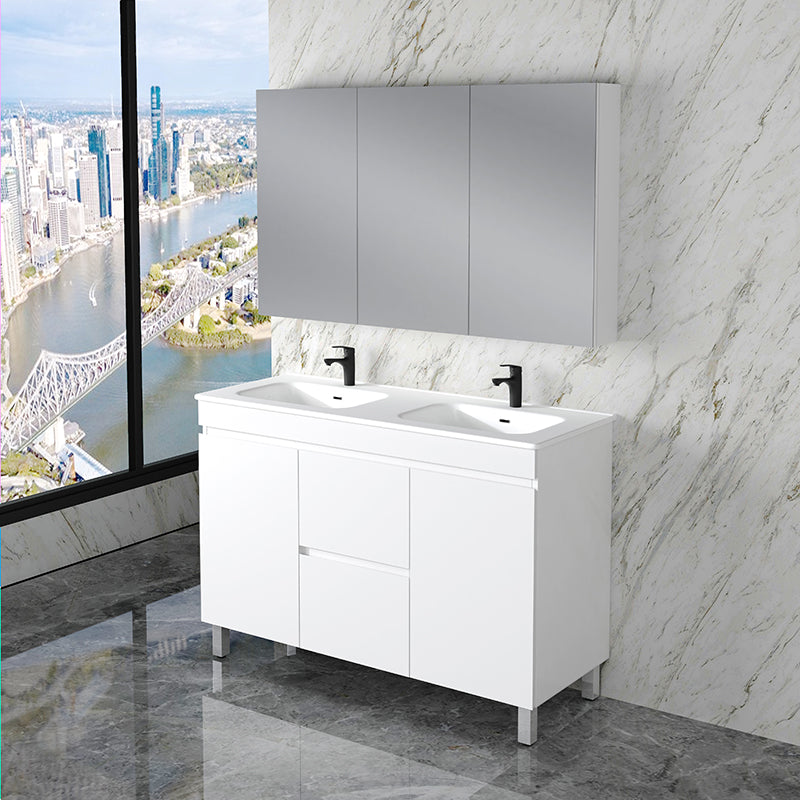 ABS Less Freestanding Vanity – Gloss White With Legs | 600–1500mm