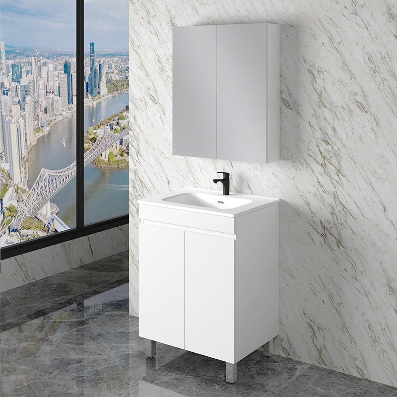 ABS Less Freestanding Vanity – Gloss White With Kickboard | 600–1500mm