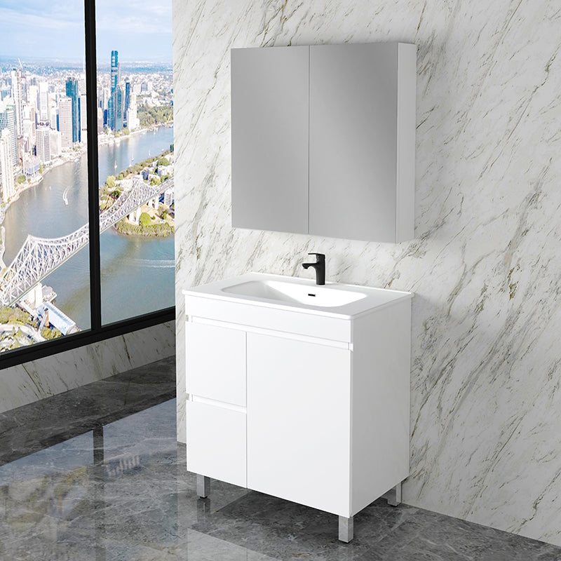 ABS Less Freestanding Vanity – Gloss White With Legs | 600–1500mm