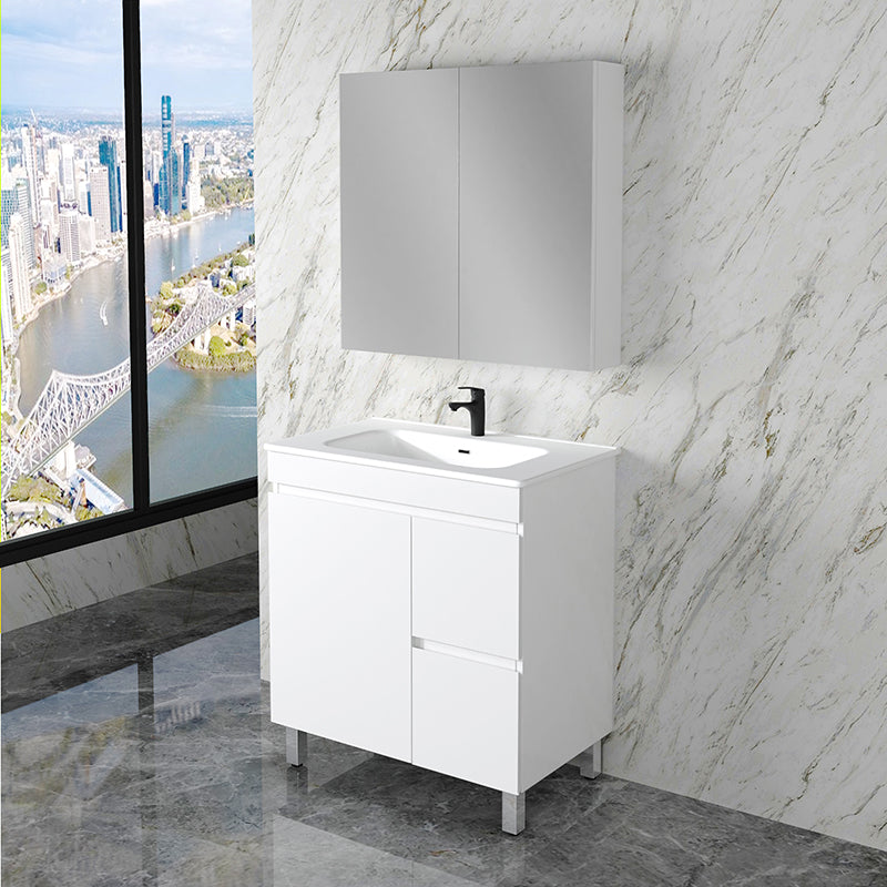 ABS Less Freestanding Vanity – Gloss White With Kickboard | 600–1500mm