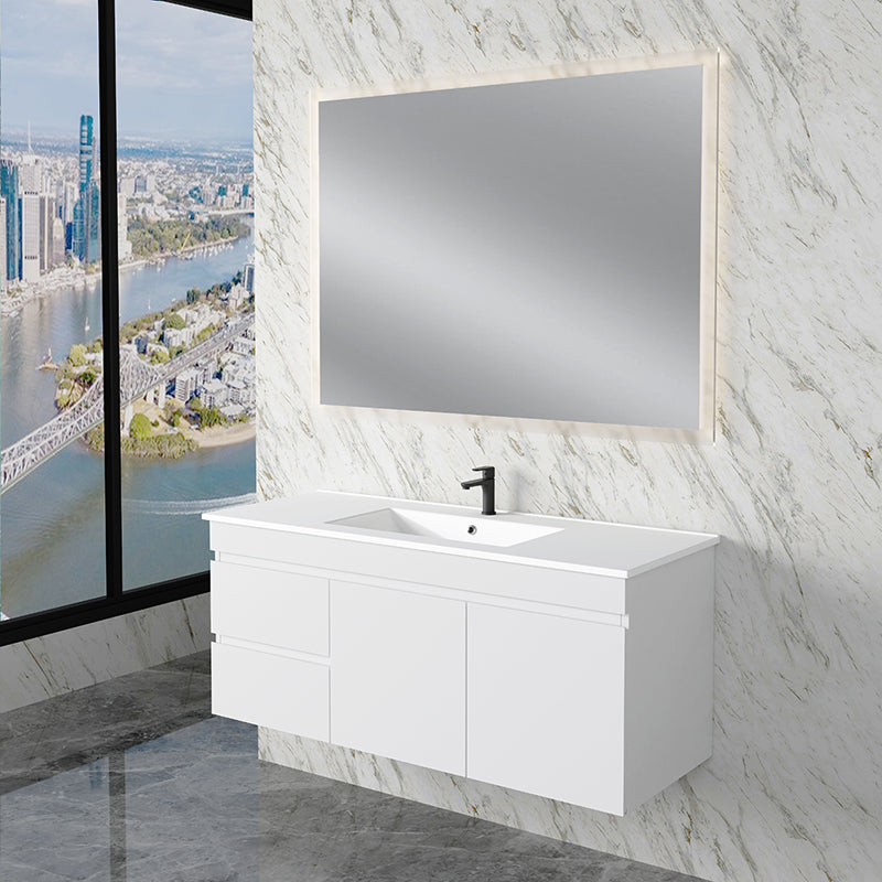 ABS Less Vanity With Wall Hung Design – Gloss White | 600–1500mm