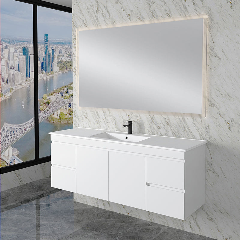 ABS Less Vanity With Wall Hung Design – Gloss White | 600–1500mm